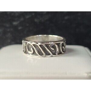 925 Sterling Silver Scrolled Band Ring, SIZE US 7 Vintage Mexico